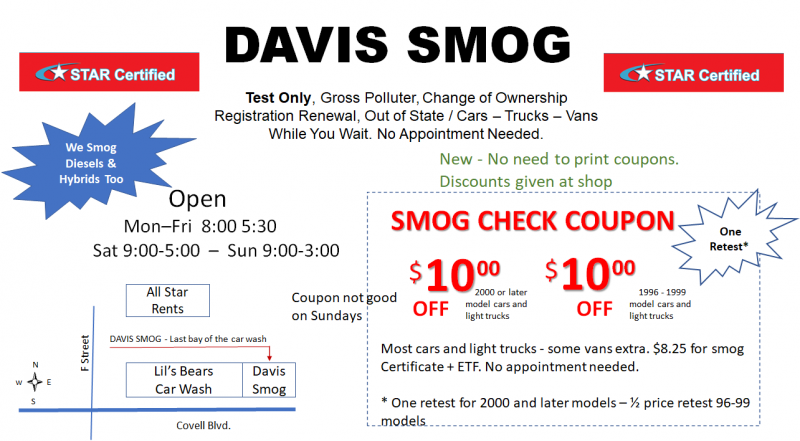 Davis Smog new no printinng needed